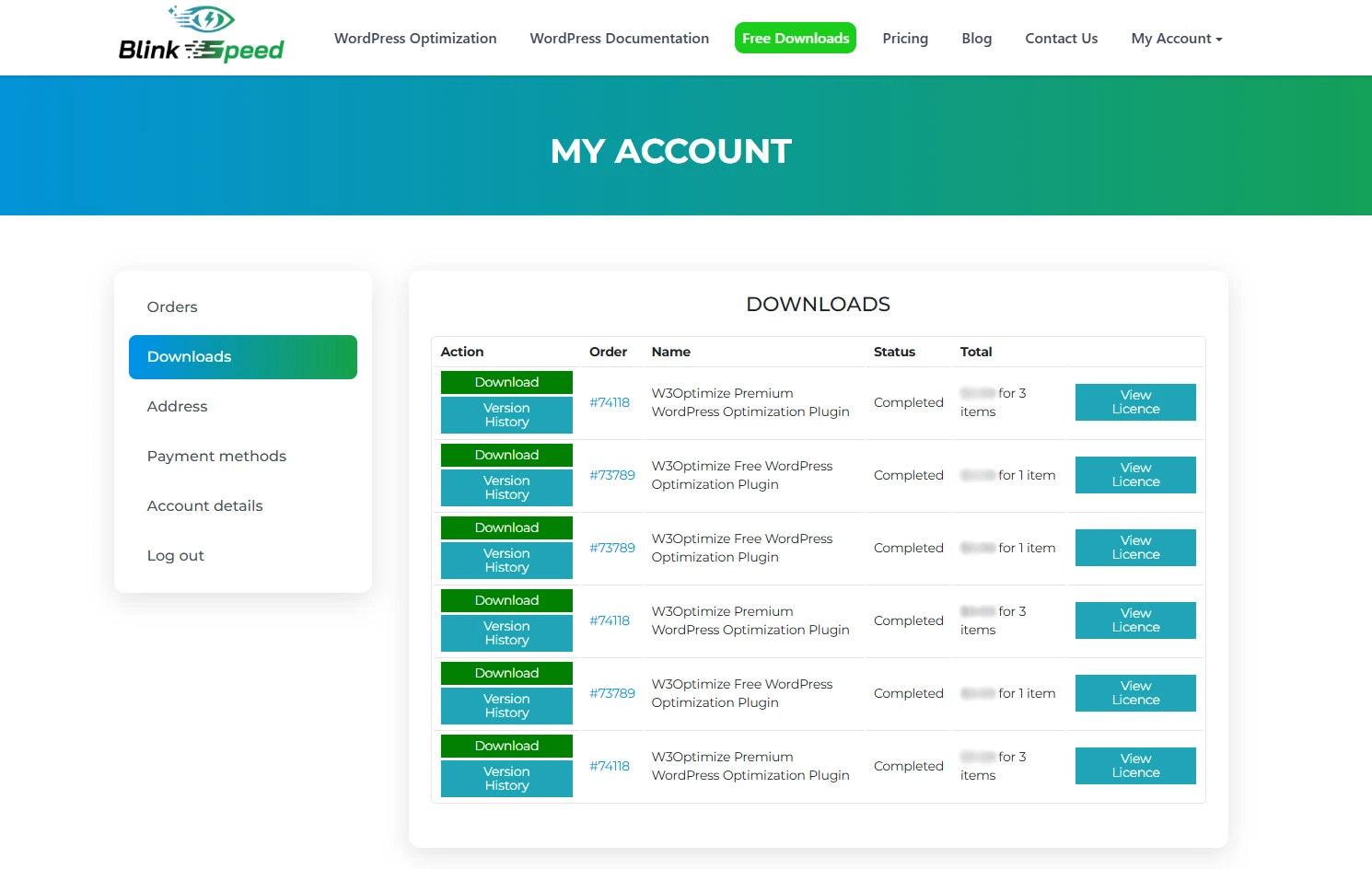 Blinkspeed Download Page