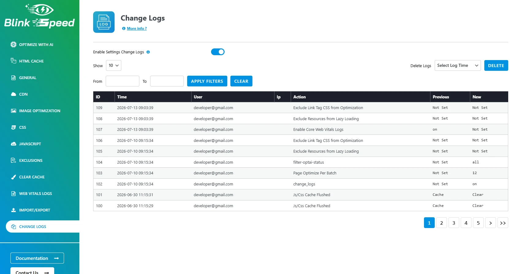 Change Logs