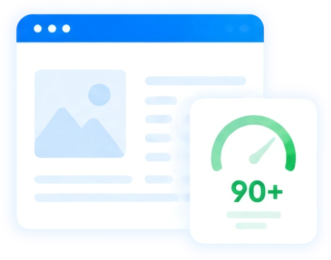 Image showing blog skeleton and 90+ score