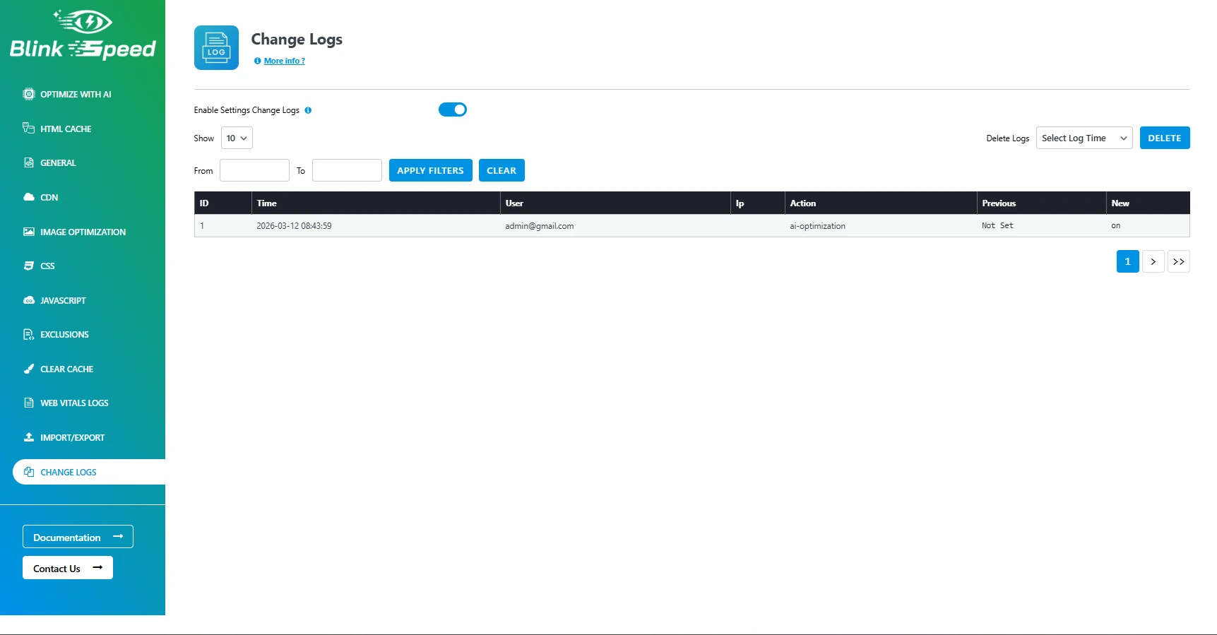 Change logs